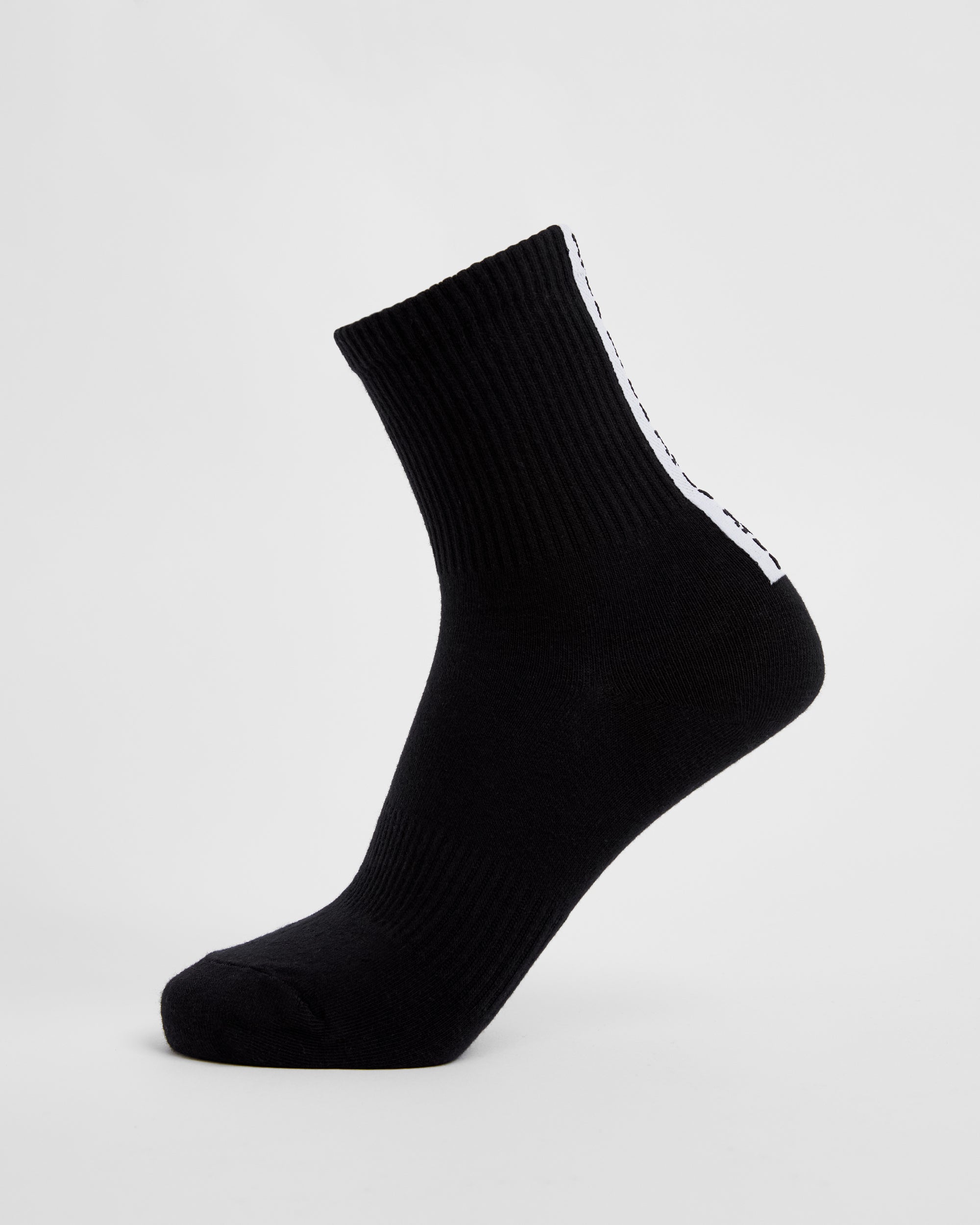 Everyday Back Stripe Crew Socks (3 Pack) - Noir