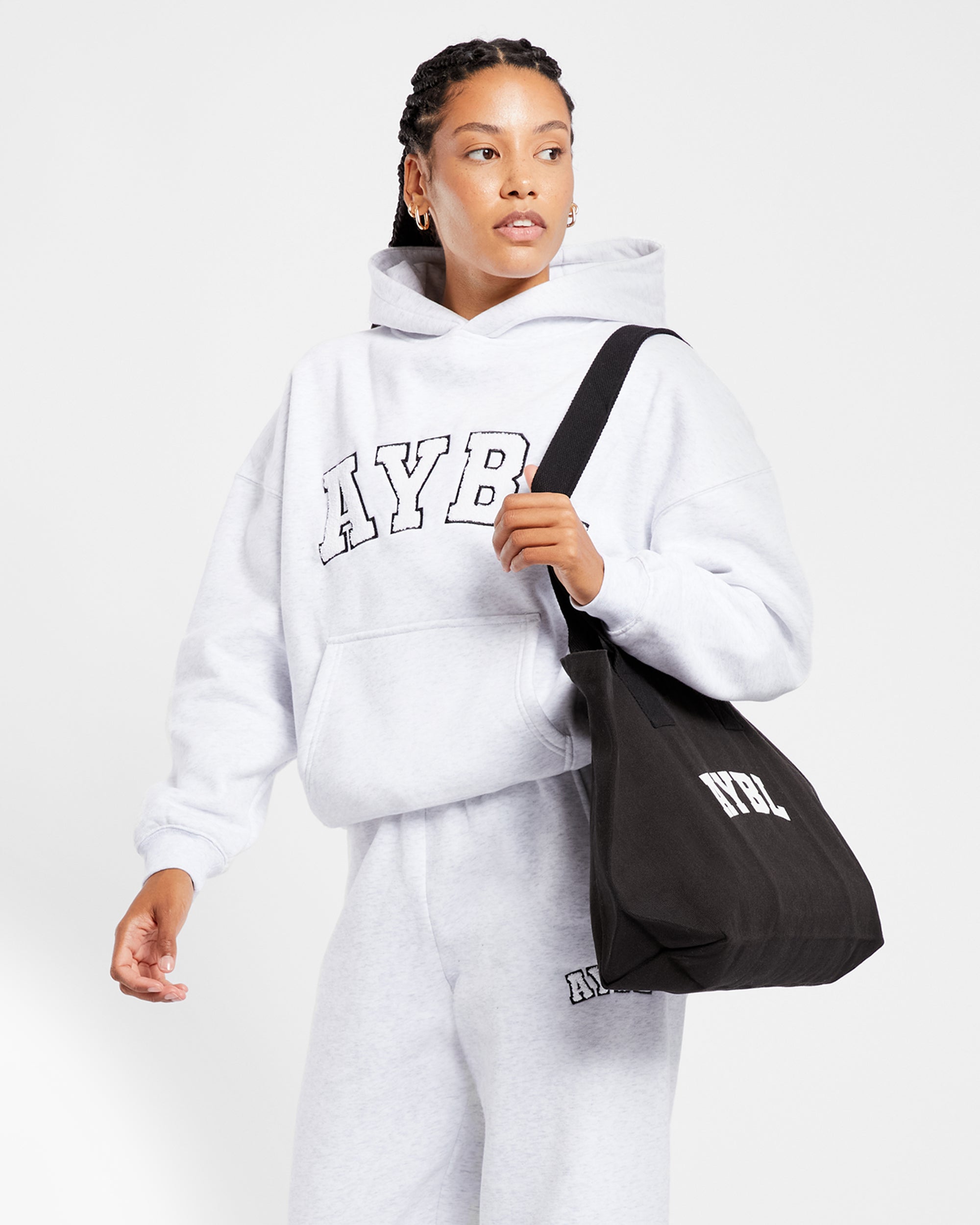 Varsity Oversized Hoodie - Heather Gris