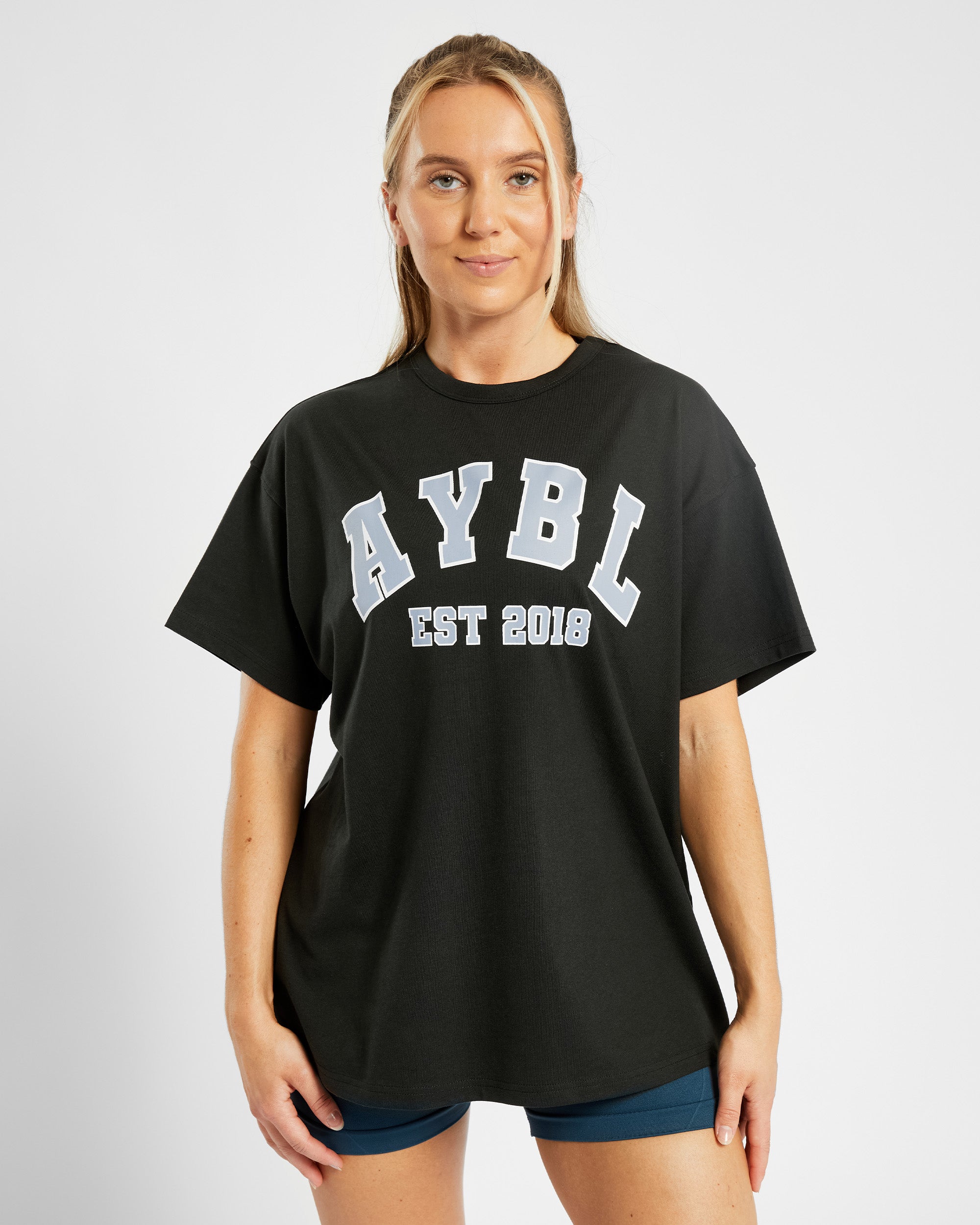 Varsity Oversized T Shirt - Noir/Bleu