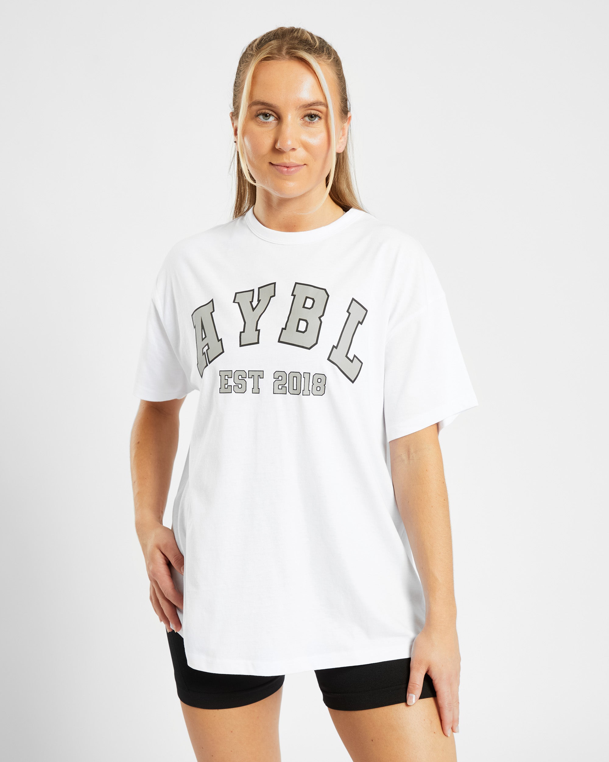 Varsity Oversized T Shirt - Blanc/Olive