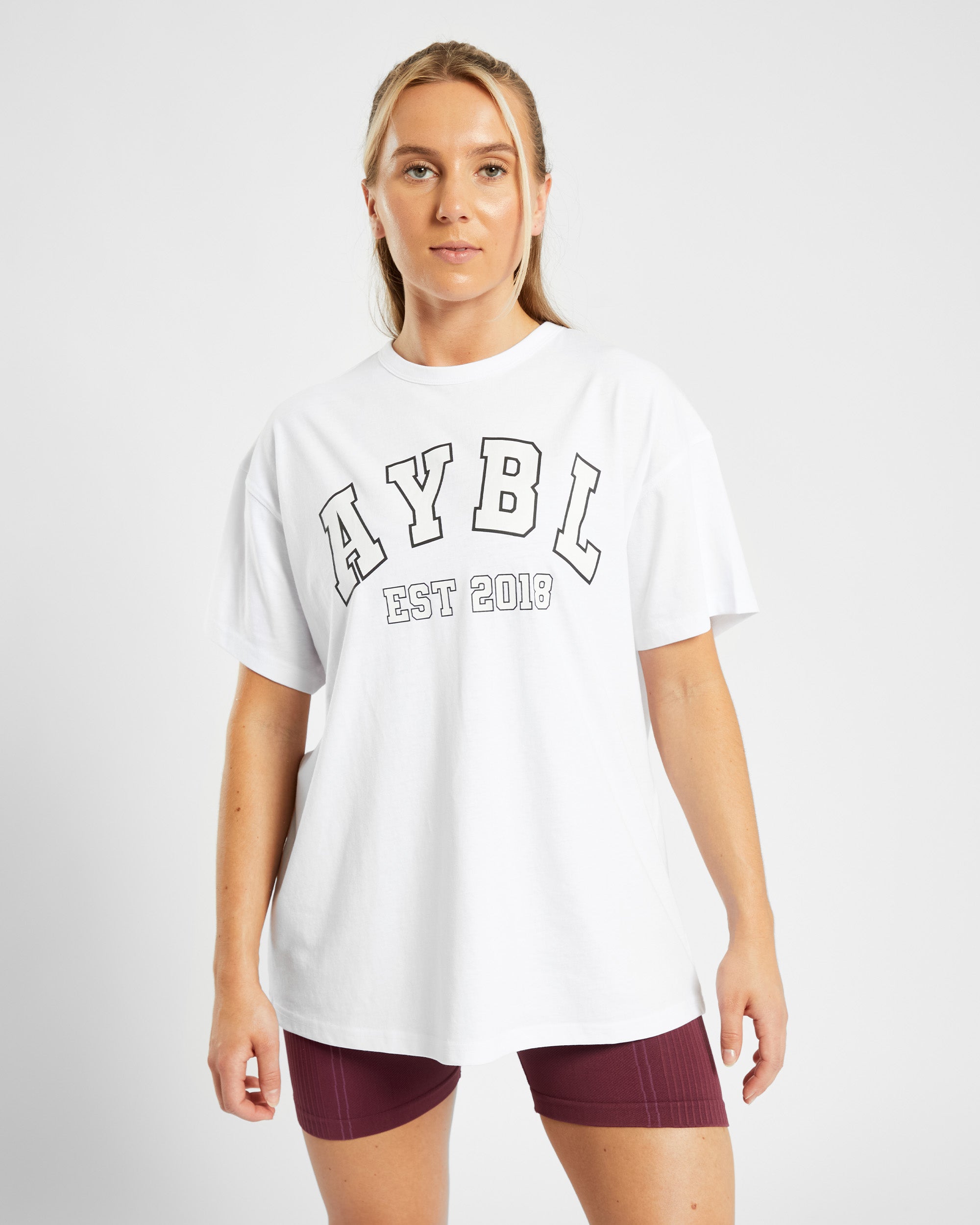 Varsity Oversized T Shirt - Blanc