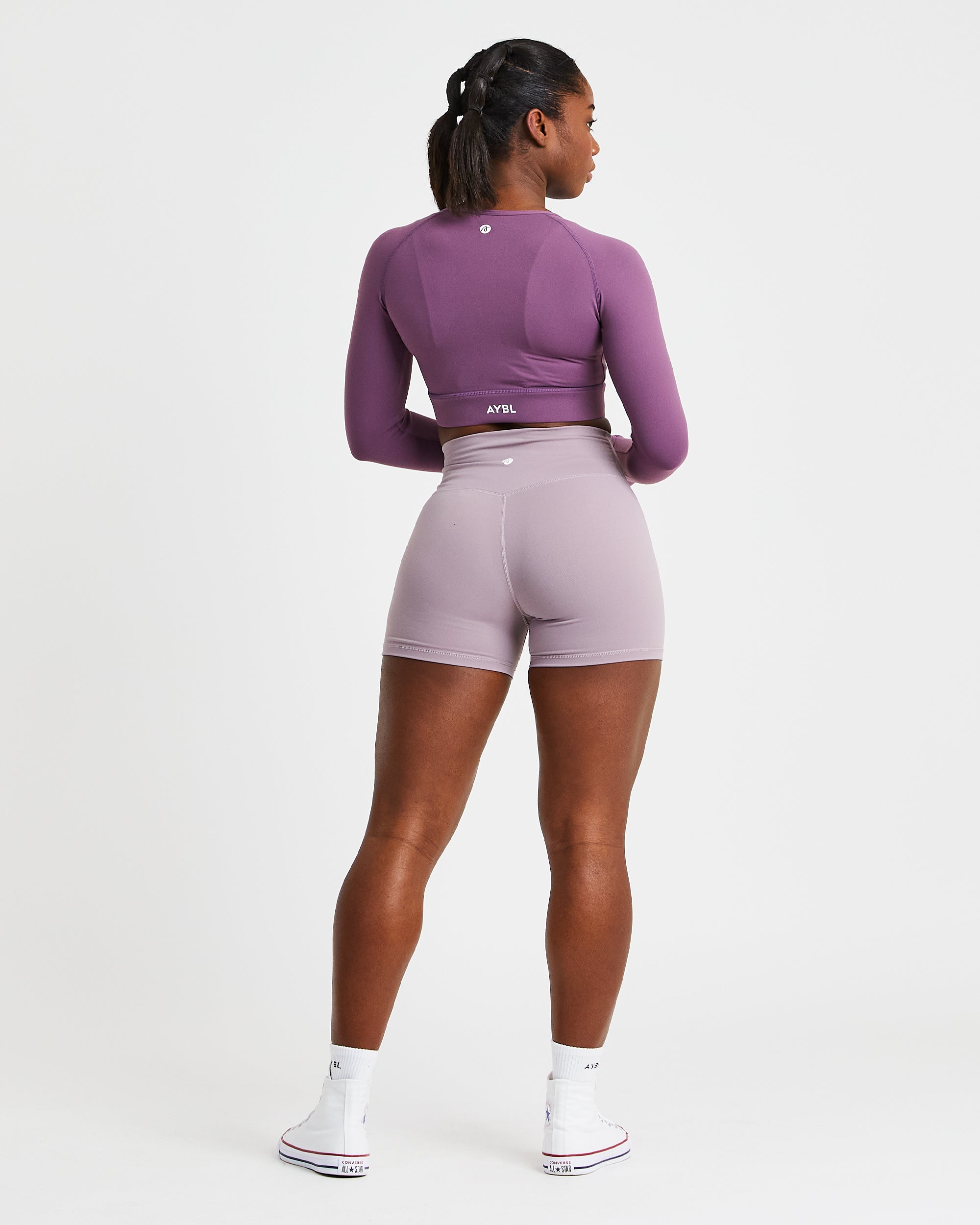 Core Long Sleeve Crop Top - Violet