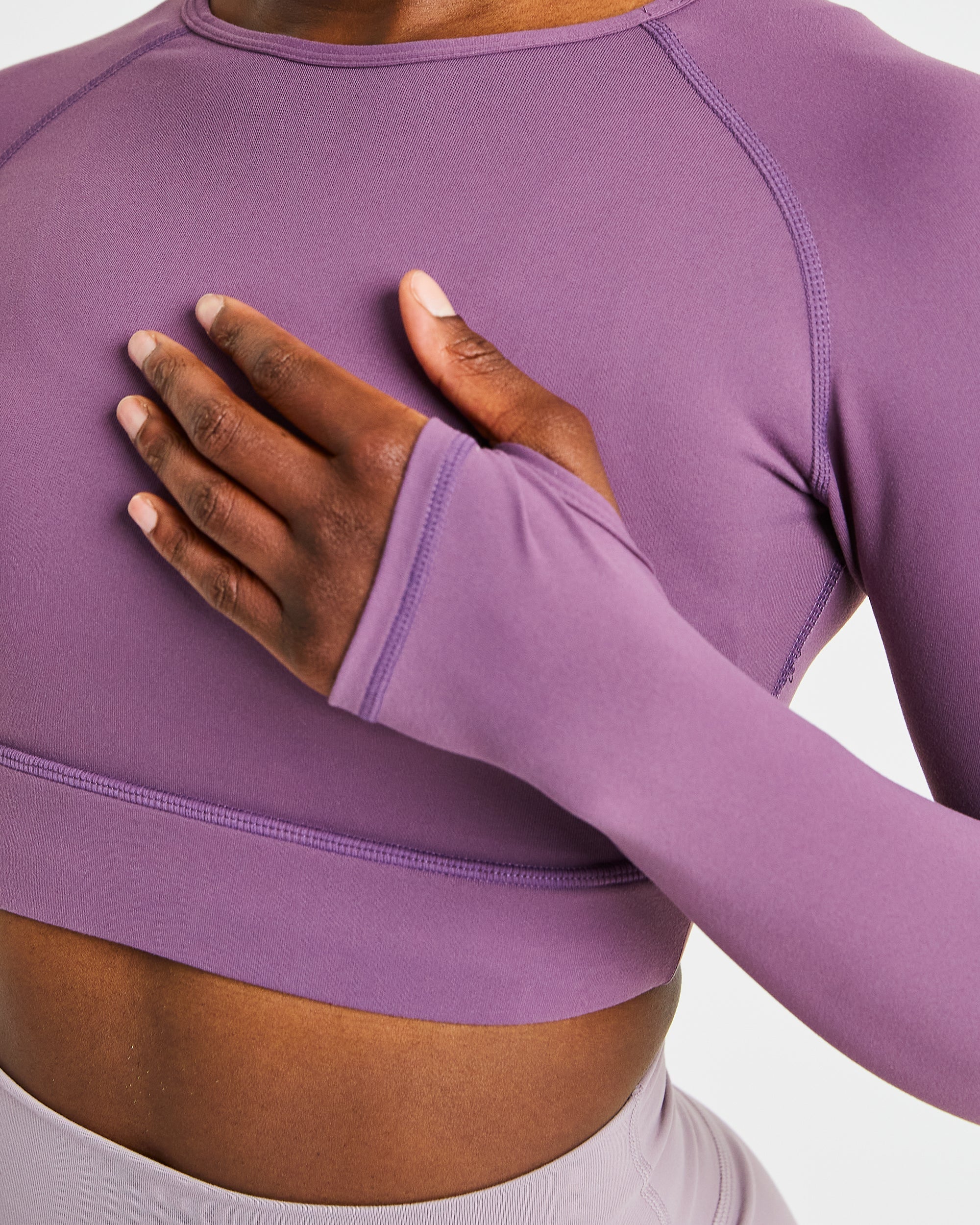 Core Long Sleeve Crop Top - Violet