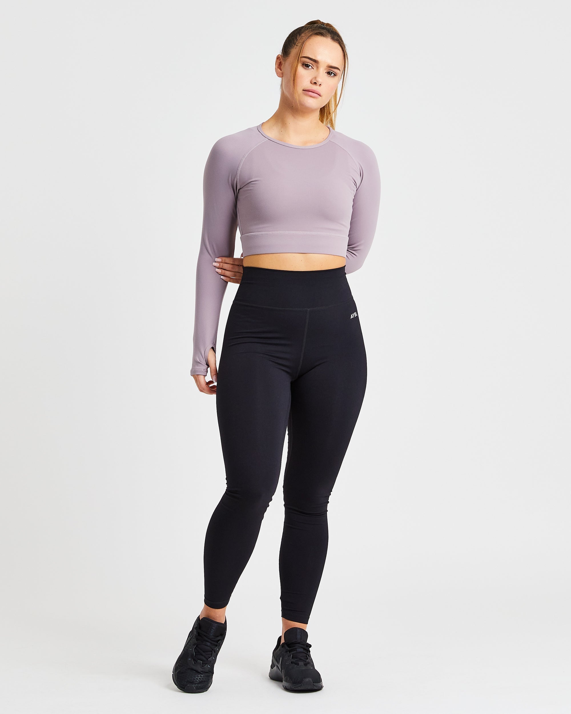 Core Long Sleeve Crop Top - Lavande