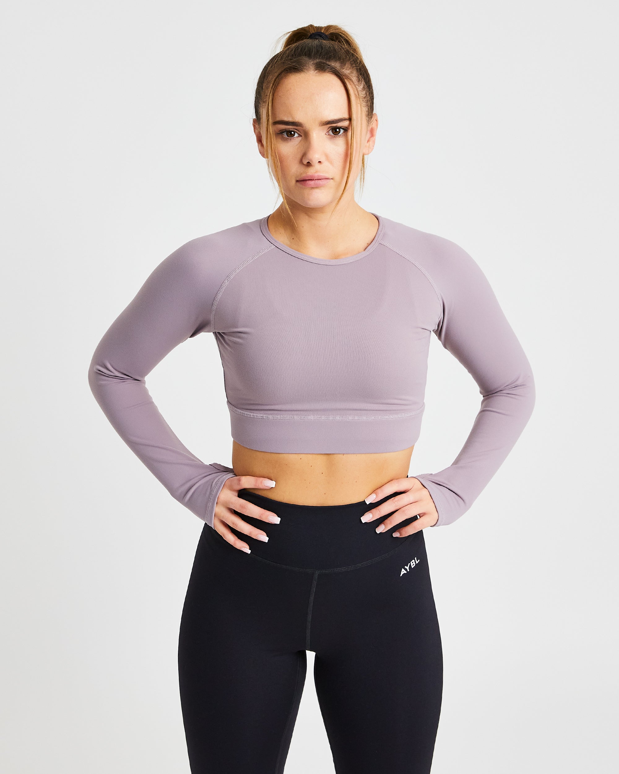 Core Long Sleeve Crop Top - Lavande