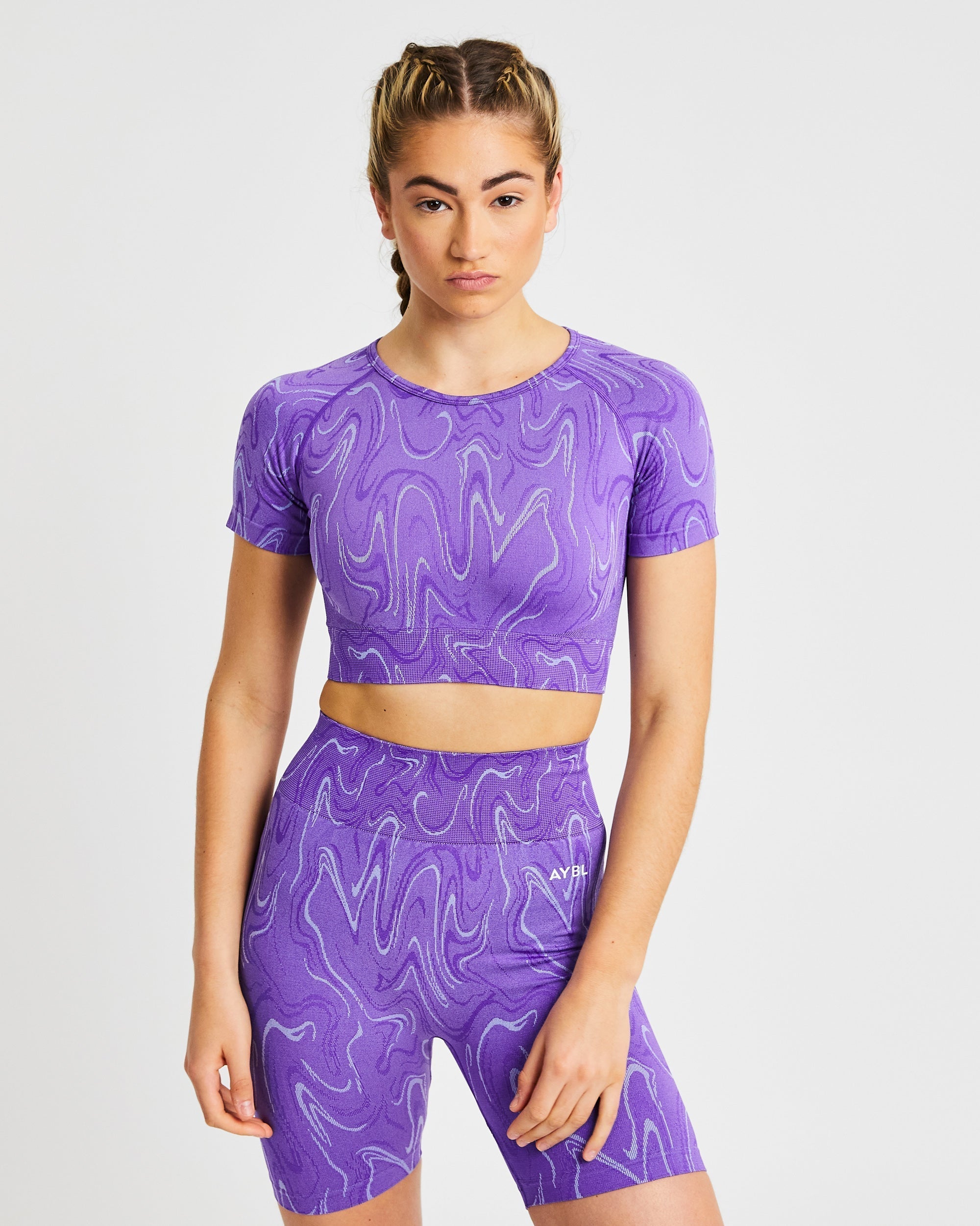 Velocity Seamless Crop Top - Violet