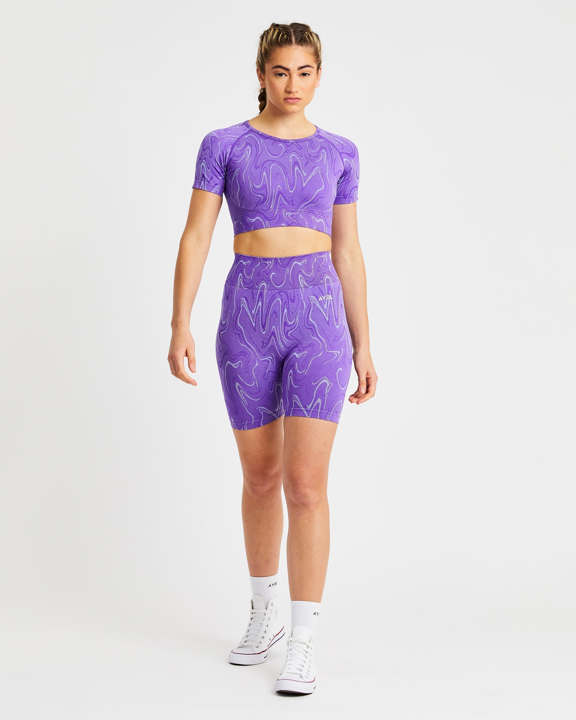 Velocity Seamless Crop Top - Violet