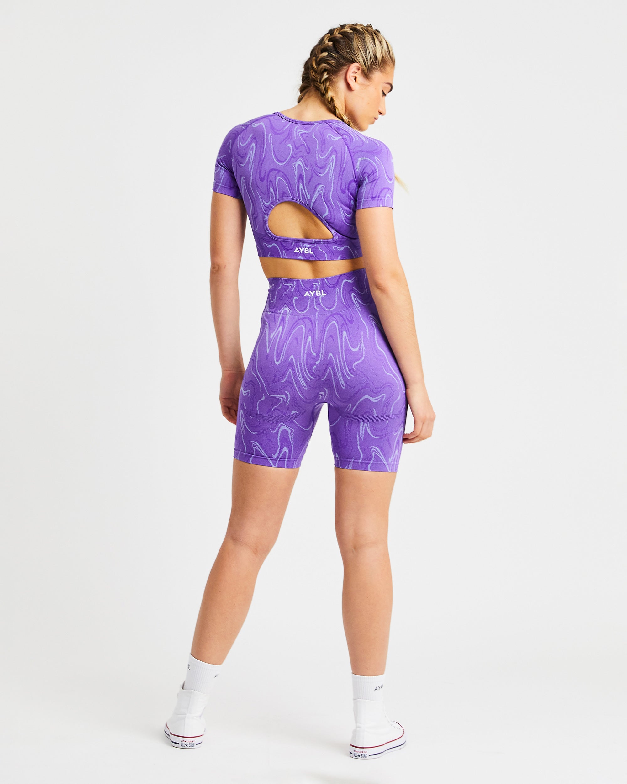 Velocity Seamless Crop Top - Violet