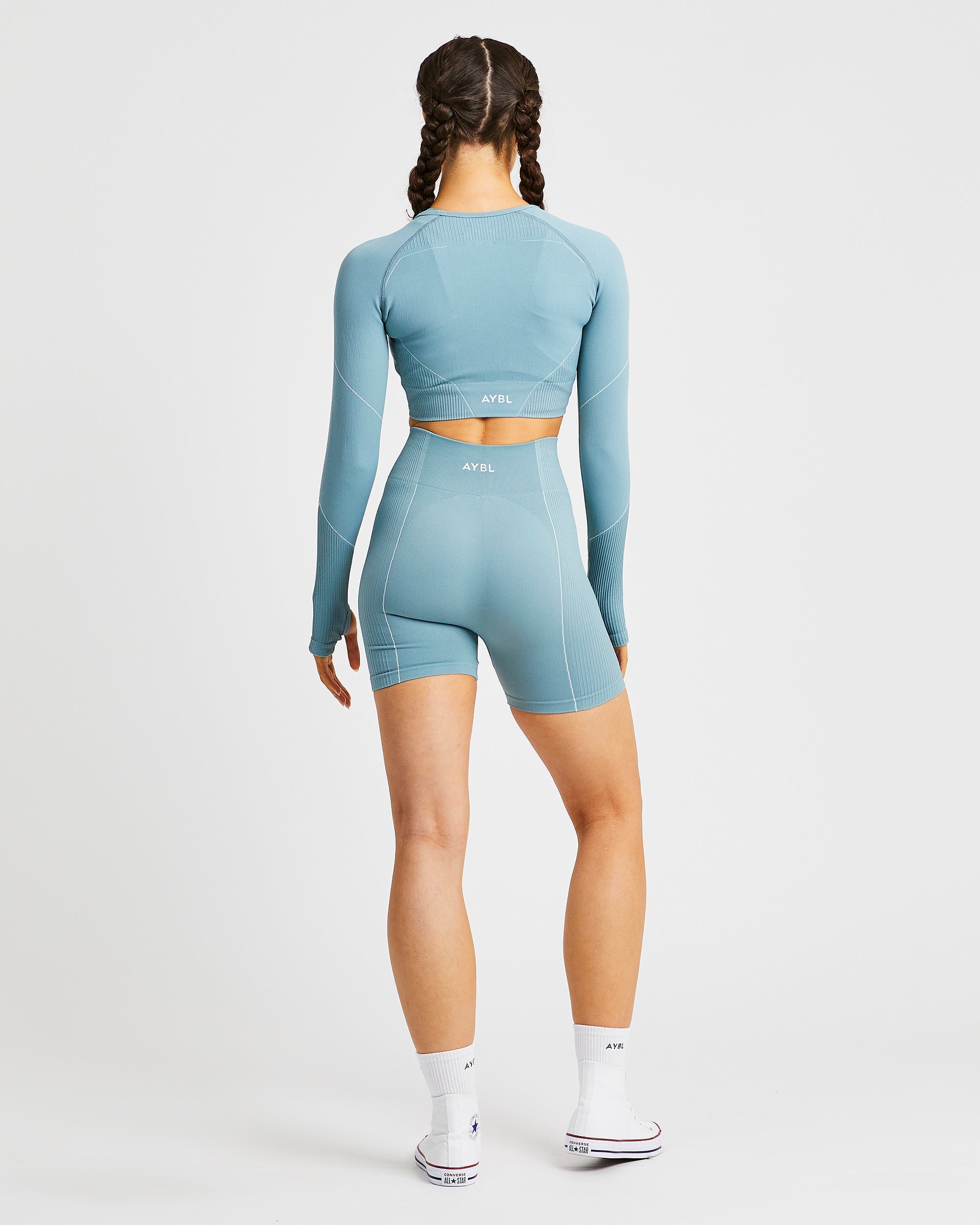 Reflex Seamless Long Sleeve Crop Top - Sarcelle