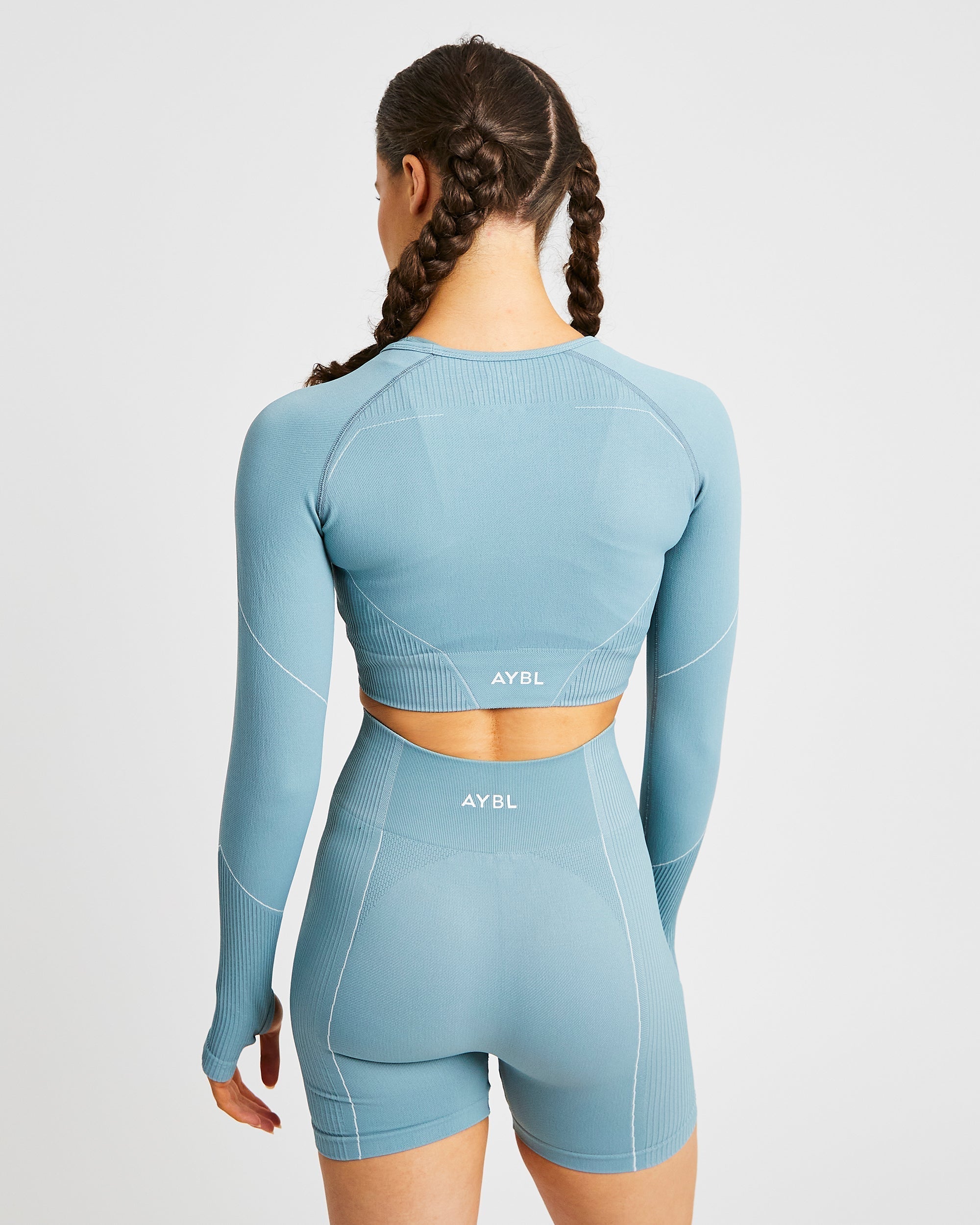 Reflex Seamless Long Sleeve Crop Top - Sarcelle