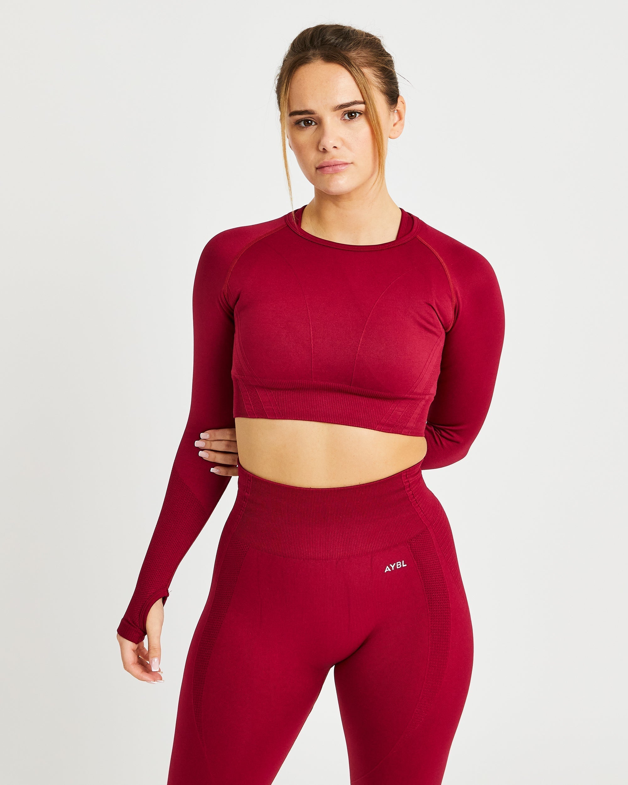 Balance V2 Seamless Long Sleeve Crop Top - Rumba Rouge