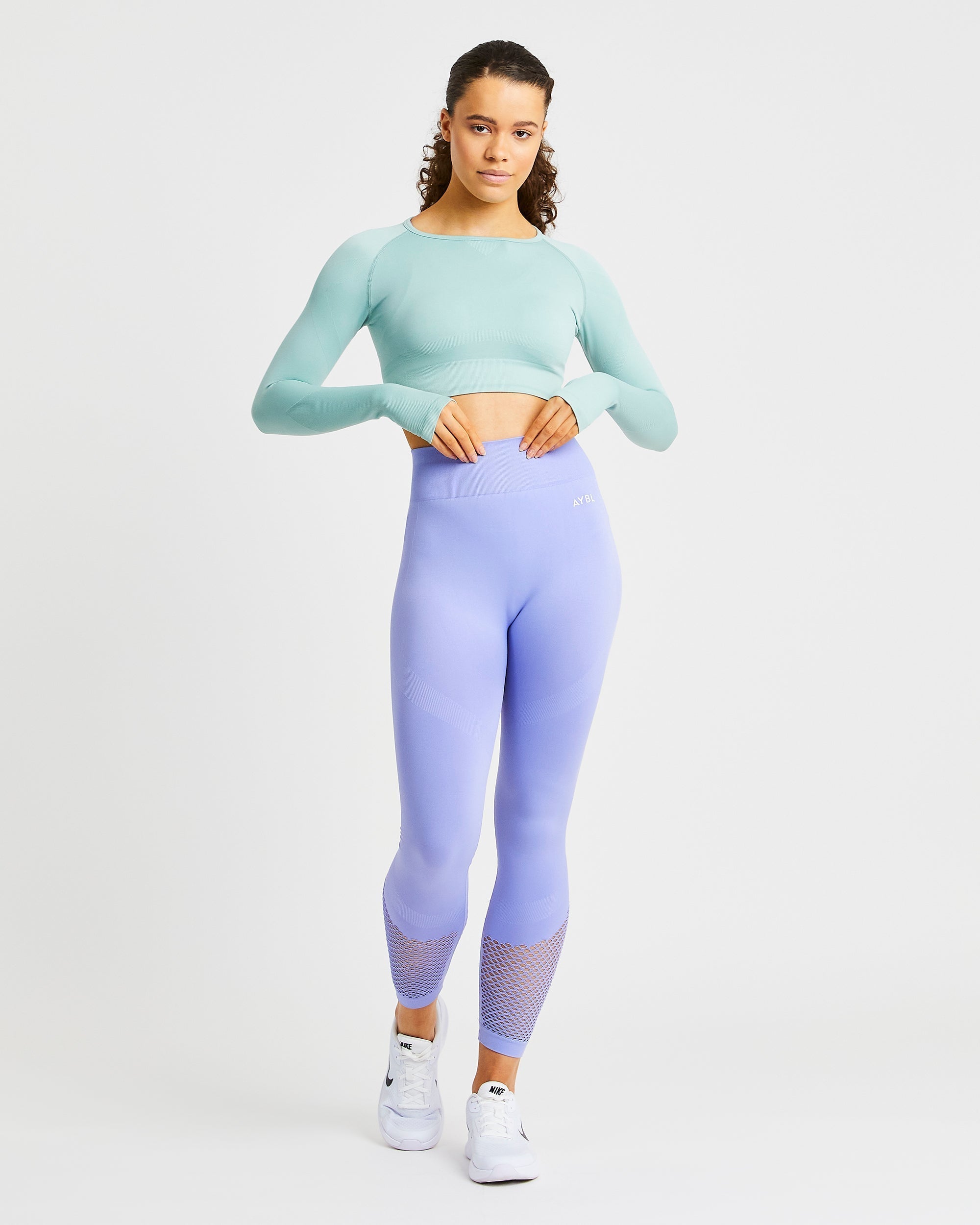 Reform Seamless Long Sleeve Crop Top - Sage Vert