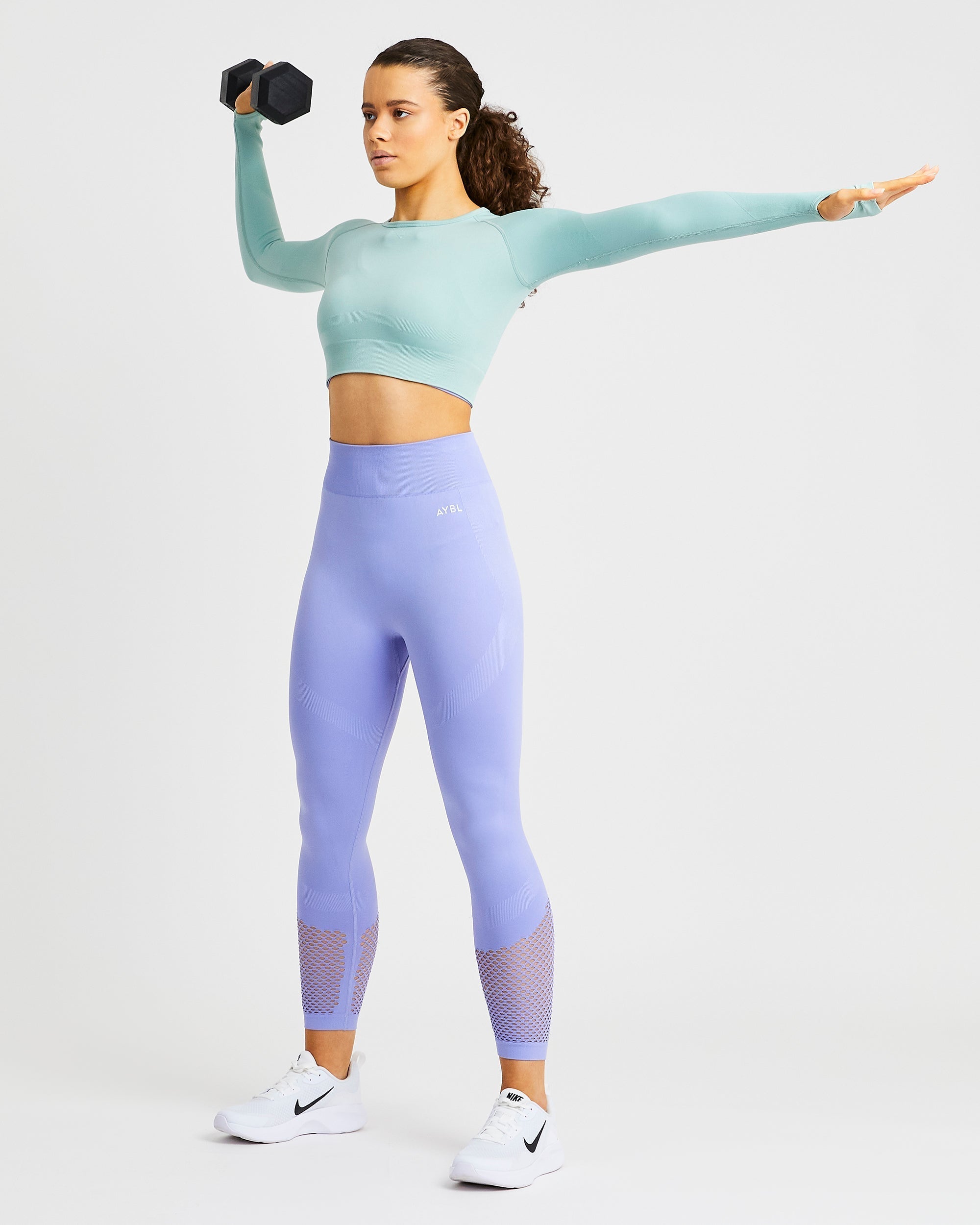 Reform Seamless Long Sleeve Crop Top - Sage Vert