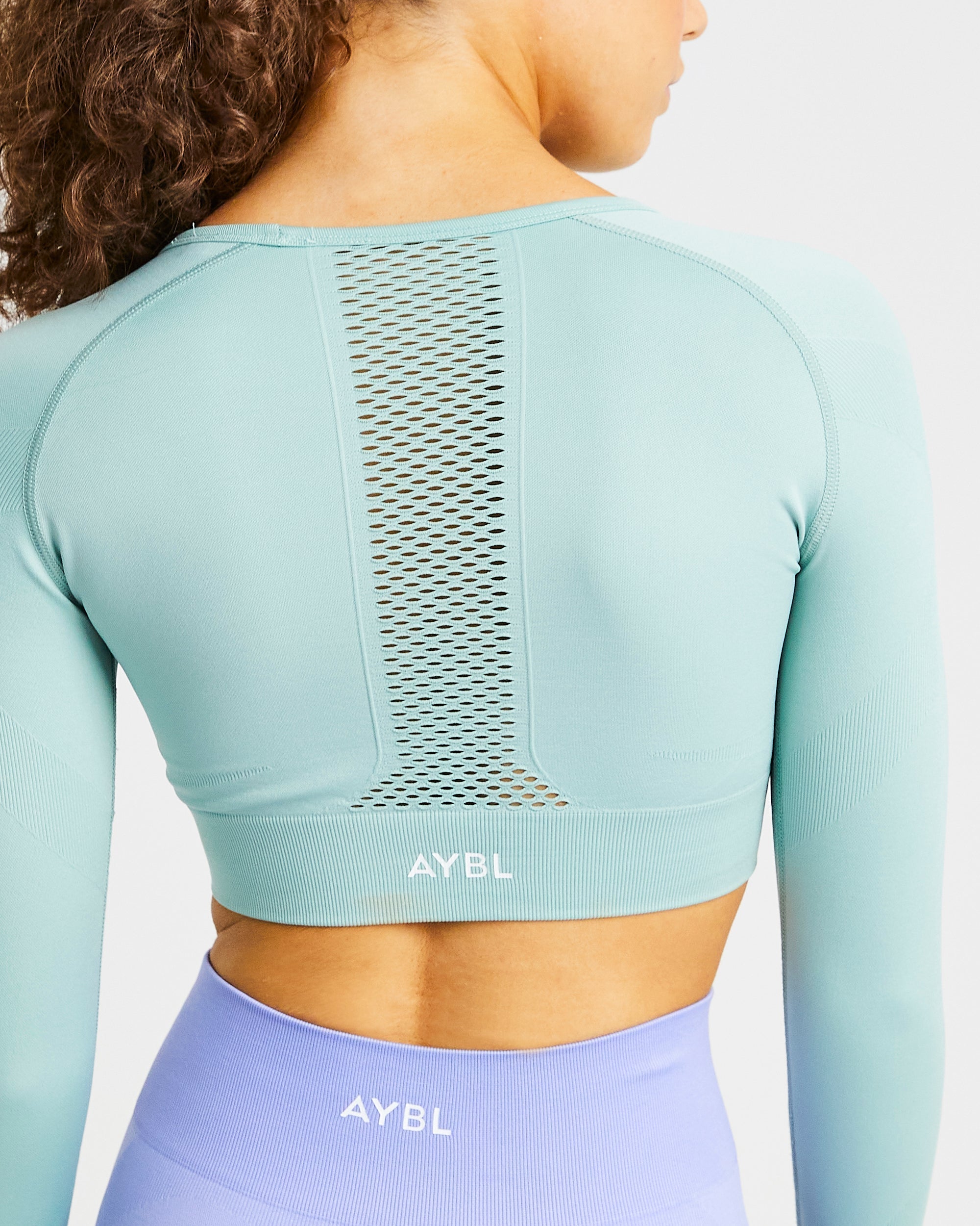 Reform Seamless Long Sleeve Crop Top - Sage Vert