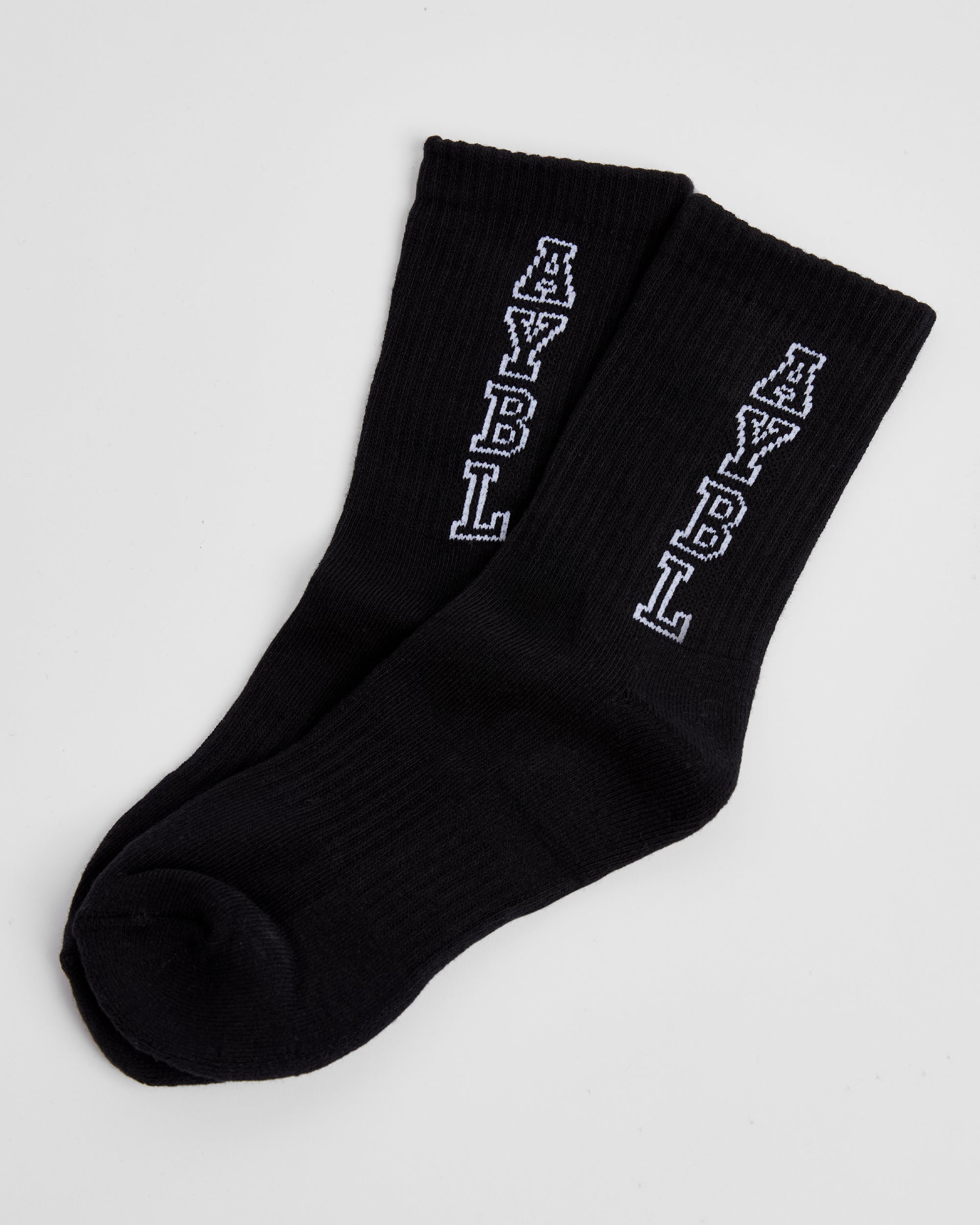 Varsity Vertical Crew Socks - Noir