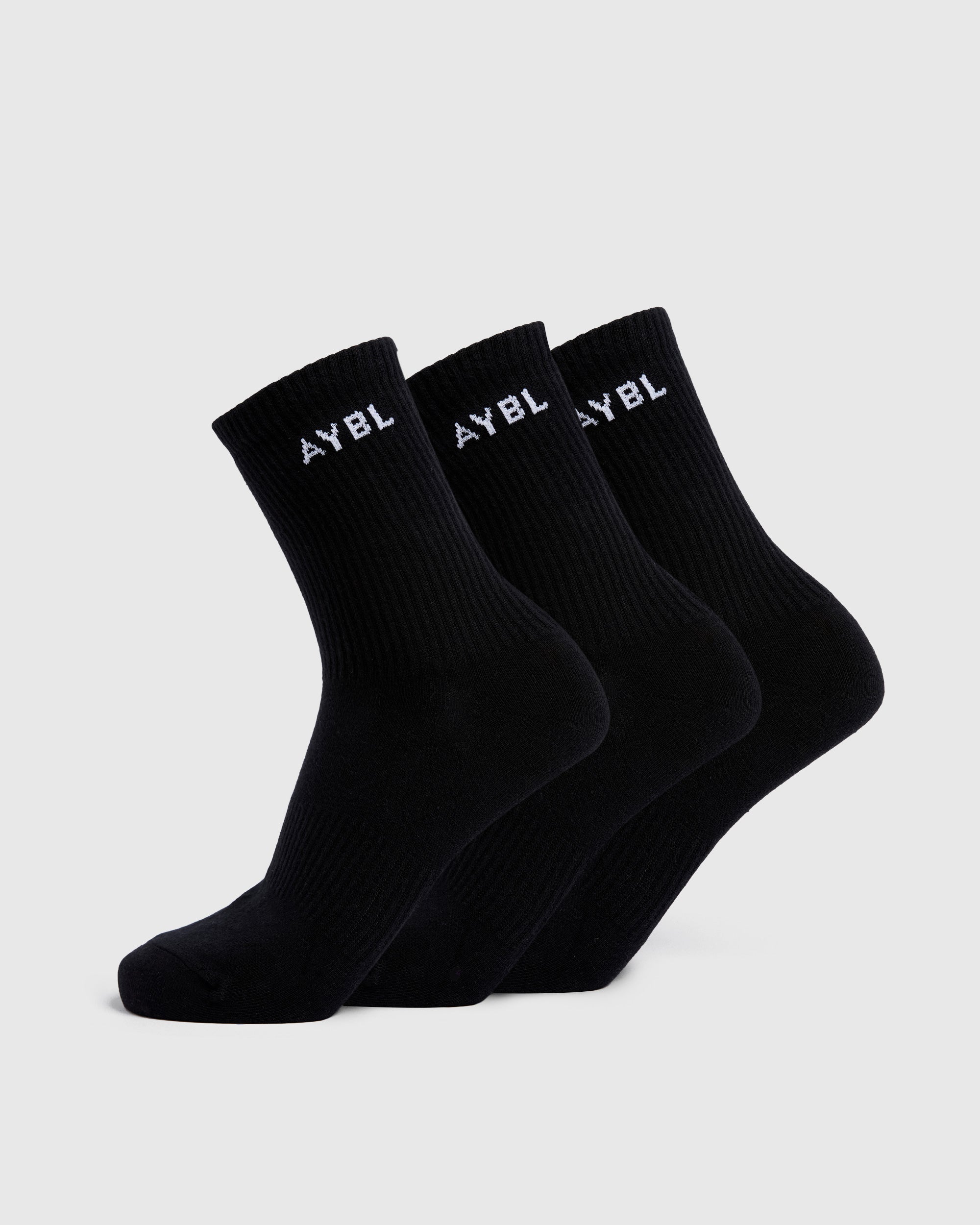 Everyday Crew Socks (3 Pack) - Noir